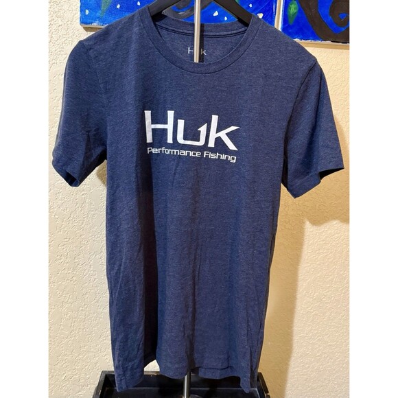 Other - Huk Men's Size Small Performance Fishing Logo Tee, Short Sleeve Navy Blue